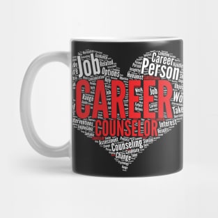 Career counselor Heart Shape Word Cloud product Mug